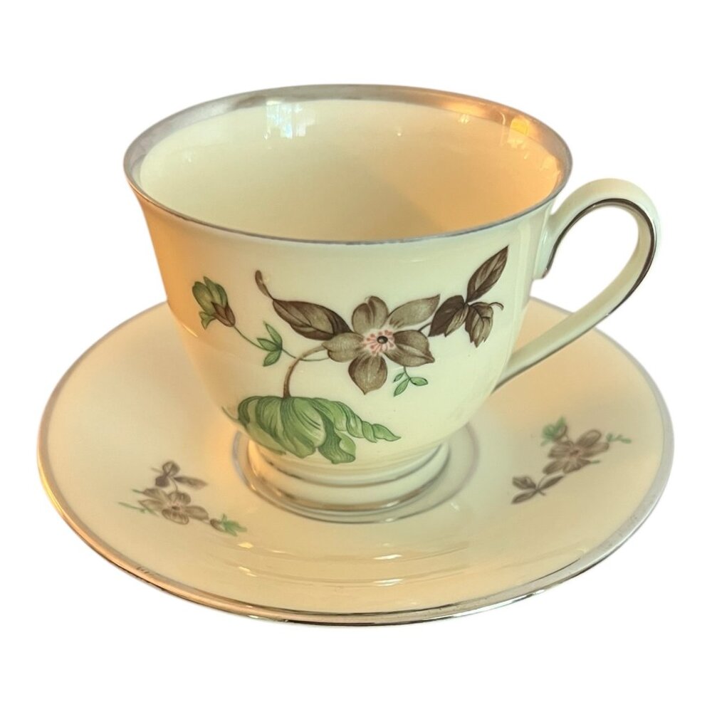 Vintage KPM Kjobenhavns Porcellains Maleri Floral Tea Cup & Saucer Set Porcelain